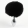 Anal traffic jam with a fluff of the oksa, silver sleeve 28 mm, tail 90 mm, black