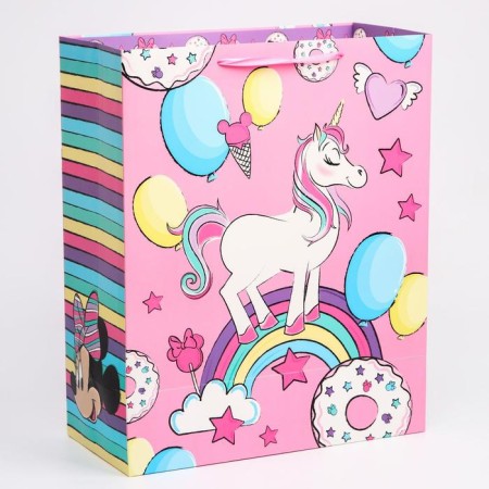 Gift package "Happy Birthday!" 40x49x19 cm, packaging, Minnie Mouse and Unicorn-1
