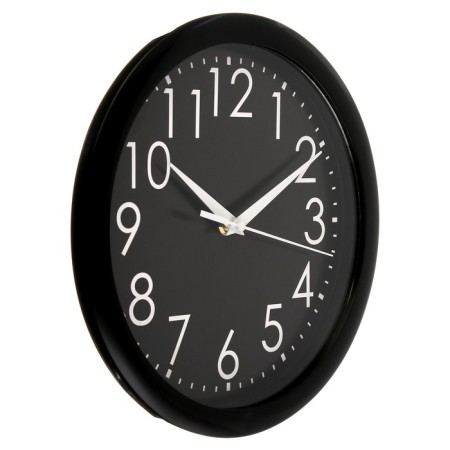 Wall clock, D-28 cm, interior, classic, "numbers on a black background", silent-1