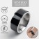 Ring Ceramics "Weid", 1 cm, black color in silver, 17.5 size