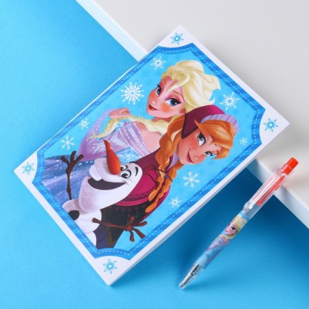 Chancellery set "Happy New Year", A6 notebook, pen, stickers, cold heart-7