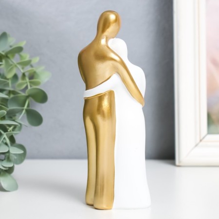 Souvenir Polystone "Young Family - Waiting for a miracle" with a white -gold 15x5 cm-2