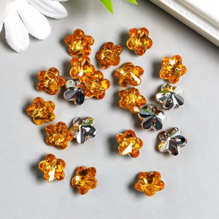 Buttons plastic for creativity 1 Process "Flower of Rhound. Orange" set 20 pcs d = 1.2 cm-1