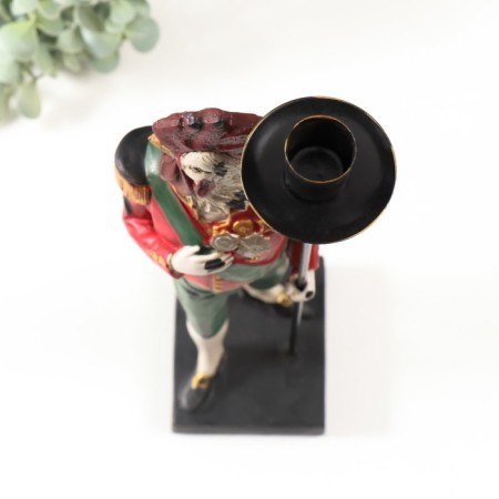 Polystone candlestick "English cartoons-pertress of Corporal" 11x11x35 cm-1