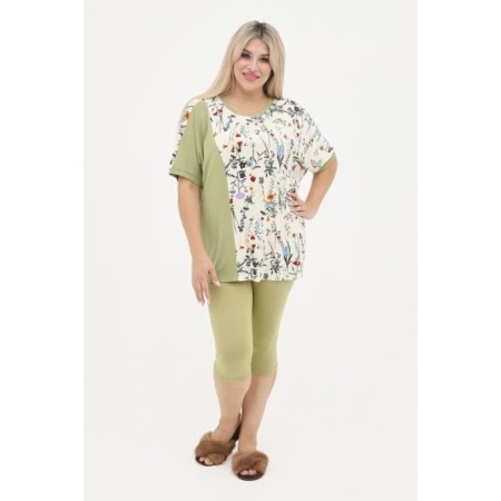 Female suit, size 64, light green color-2