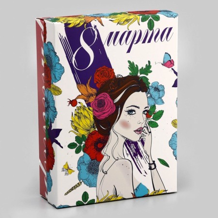 Gift box team "Girl in spring flowers" 21 x 15 x 5.7-1