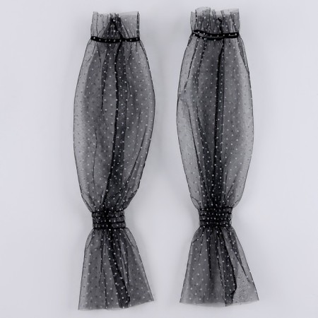 Carnival accessory gloves - overshielders, color black in white peas-3