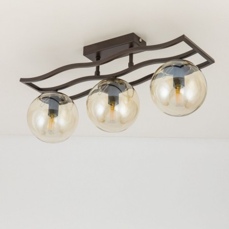 Ceiling chandelier Citilux "breeze" CL106235, 49x15x23 cm, 3x60W, E14, brown color-3