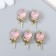 Decor for creativity metal, rhinestones "Heart on a stick with a bow" gold, pink 2.3x1.3cm 93694