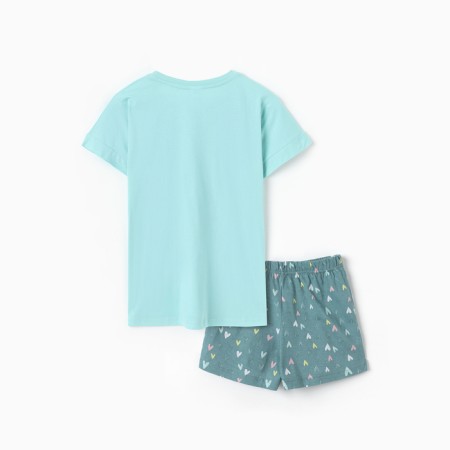 Female home set (T -shirt, shorts) "kittens", blue color, size 46-4