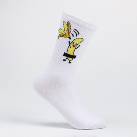 Socks "banana without peel", white color, size 36-40