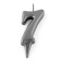 Candle in the oval cake, number 7, graphite, 5.5 cm