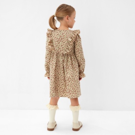 Платье для девочки MINAKU: Cotton collection цвет бежевый, р-р 116-3