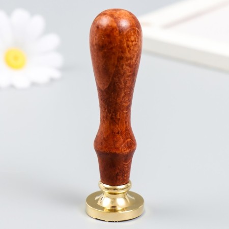 Printing for wax with a wooden handle "Flamingo between palm trees" 9x2.5x2.5 cm-2