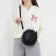 Women's Bag round of artificial leather, 18x18 cm, black color
