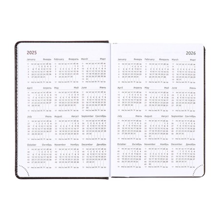 Dated diary 2025, Devente. Flag, B5 168 sheets, Devente. Wild, a solid cover to leatzers with foam rubber, perforation, liesse, block 70 g/m2, brown-9