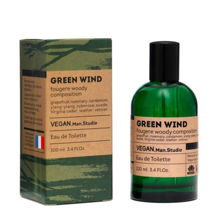 Tuale water men's Vegan Man Studio Green Wind, 100 ml (based on 12.12. Blanc (Lacoste)