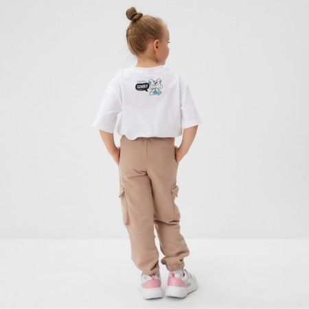 Children's pants Minaku, beige color, height 164 cm-6