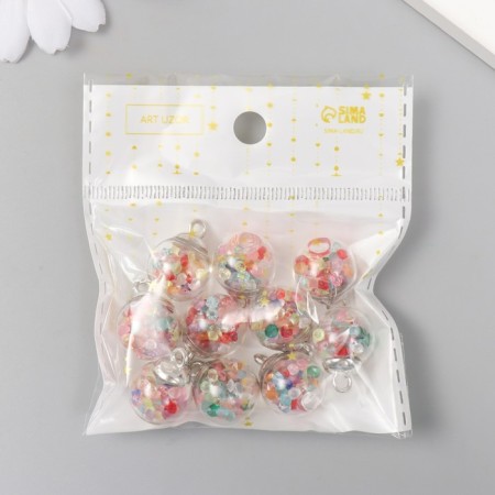 Suspension decorative for creativity glass "ball - pebbles" multi -colored d = 1.6 cm set 10 pcs-3