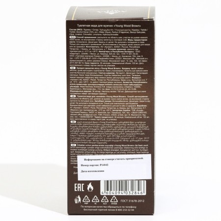 Men's toilet water Young Wood "Brown", 100 ml-4