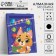 Diamond mosaic in a frame for children "Cat with a gift"
