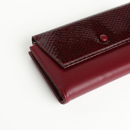 Women's wallet on magnets, burgundy color-2