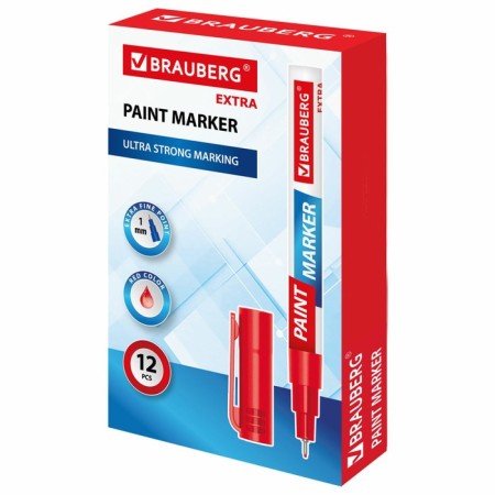 Marker-color (lacquer) 1.0 Brauberg Extra, reinforced nitro-base, alum, red 151964-12