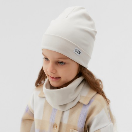 Children's cap KAFTAN with snood, rr 46-50, gray-1