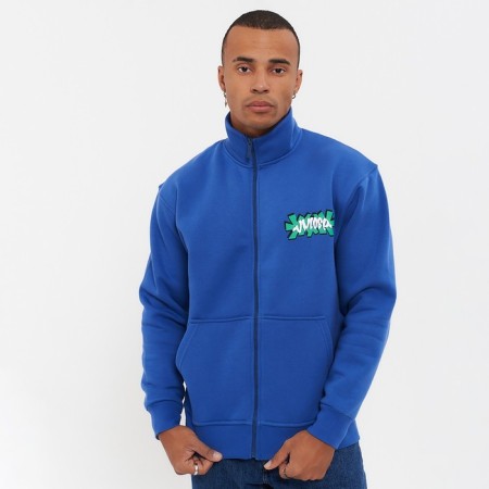 Male sweatshirt was laid down, the color is bright blue, size 50 (xl)