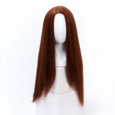 Artificial wig, imitation of skin, 60 cm, 270 gr, redhead (#SHT30)-4