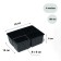 Cassette for seedlings, for 4 cells, 180 ml, plastic, black, 18 × 13 × 6 cm, in the set 10 cassettes, GreenGo