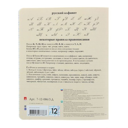 Notebook 12 sheets in the slanting line "Folk. Beige", paper cover-2