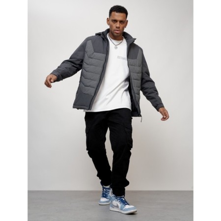 Male spring jacket, size 50, dark gray color-11