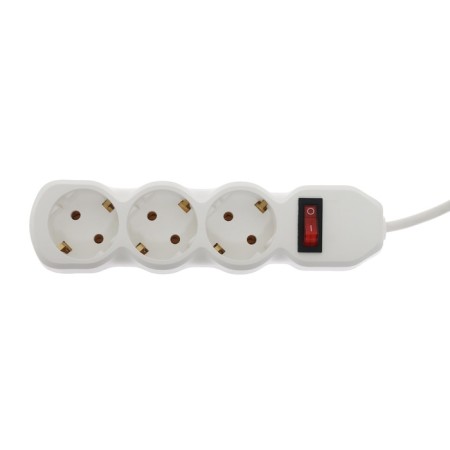 Extension cord Luazon Lighting Eco, 3 sockets, 7 m, 10 A, 2200 W, PVS 3x0.75 mm2, s/c, with dig-3