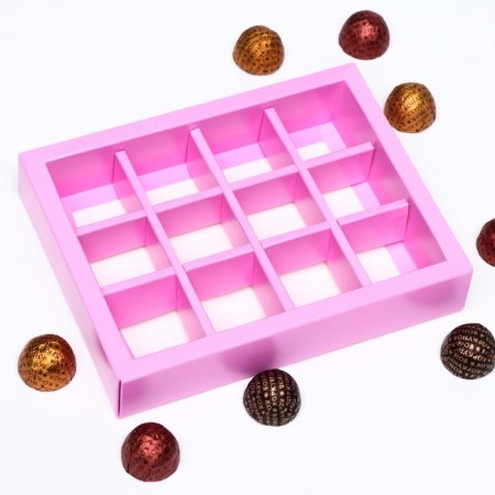 Box for sweets, 12 pcs, lilac, 19 x 15 x 3.6 cm-2