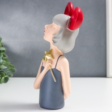 Polystone souvenir "Girl with ears with flower/star" MIX 7x5x21.5 cm-4