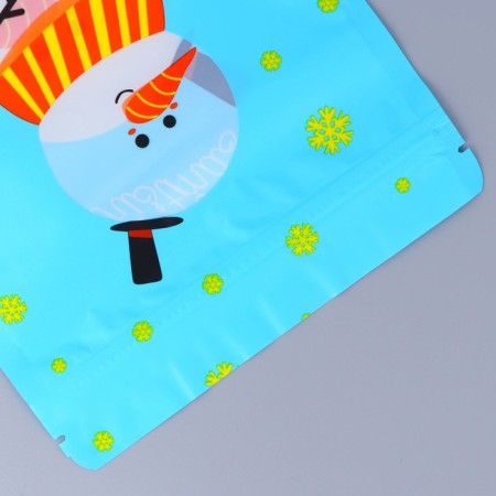 New Year. Gift package, with zip-lock fastener, "Snowman with a scarf", 16 x 21.5 ± 1cm.-3