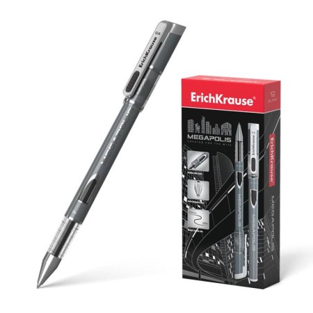 Gel pen Erichkrause Megapolis Gel, black ink, node 0.5 mm, letter line 500 meters