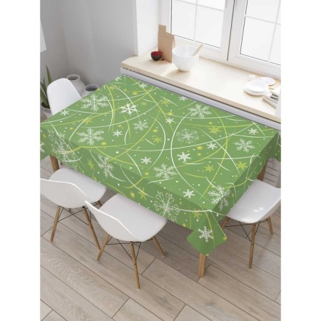 The tablecloth "Nice Snowflakes", rectangular, Saten, size 120x145 cm
