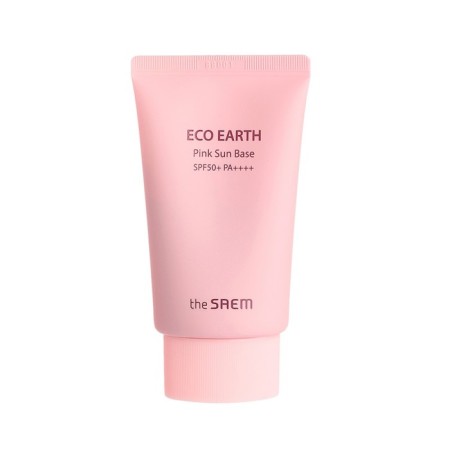 Cream-base for faces sunscreen with a kalamin powder Eco Earth Pink Sun Base SPF 50+