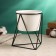 Pot on the stand "Glass" white with black, 14x11x15cm