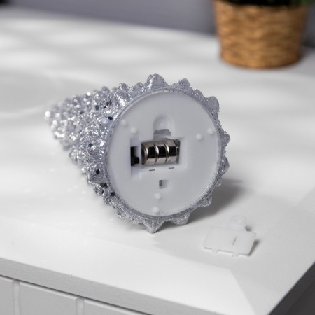 LED figure “Silver Christmas tree” 6 × 17 × 6 cm, plastic, LR44 batteries, glow warm white-2
