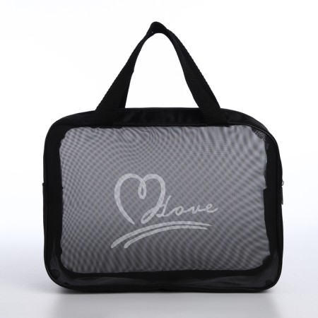 Cosmetic bag with lightning, black color-1