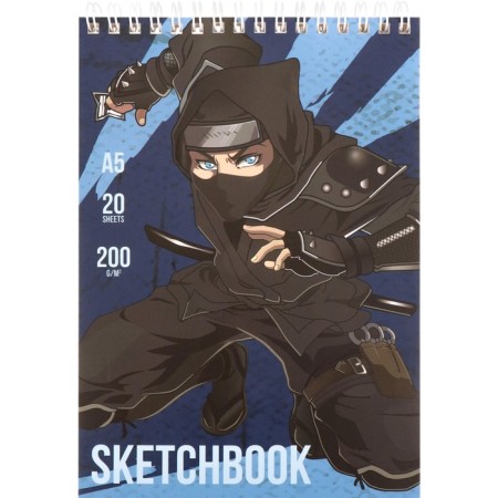 A5 sketchbook, 20 sheets on the ridge "Watercolor. Anime", covered cardboard, matte lamination, solid substrate, block 200 g/m2