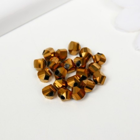 Glass beads, 6 mm, 20 pcs. gold-1