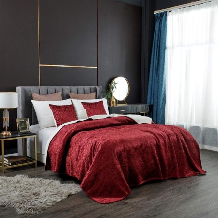 "Undine" bedspread, size 160x220 cm, burgundy color-7