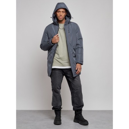 Lengered male winter, size 48, dark gray color-4