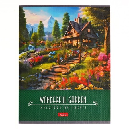 A notebook of 96 sheets in a marvelous garden cage, covered cardboard, matte lamination, embossing, an offset block 65g/m2-3