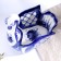 Конфетница "Лебедь", гжель, фарфор, резная, 14х15 см