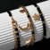 Set 3 bracelet "Style" crescent, star, black color in gold, 6 cm